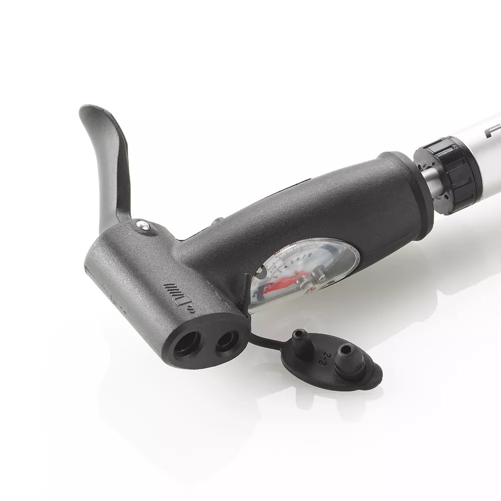 Mini rankinė pompa FISCHER AV/FV/DV // su monometru, aliuminė, 25 cm