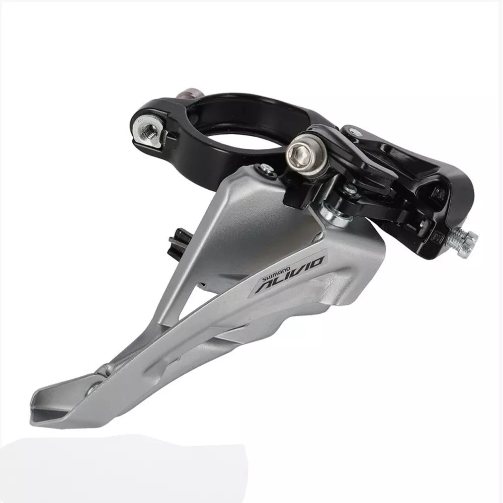 Priekinis perjungiklis Shimano Alivio M3100-M // 3x9 speed, Side Swing, 34,9 mm, 66-69°