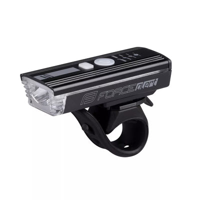 Priekinis žibintas FORCE Alert // 350LM, USB-C, su garsiniu signalu