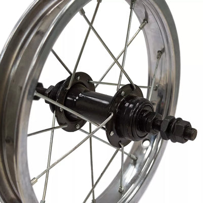 Priekinis ratas 12" v-brake, 16H, veržlė, aliuminis