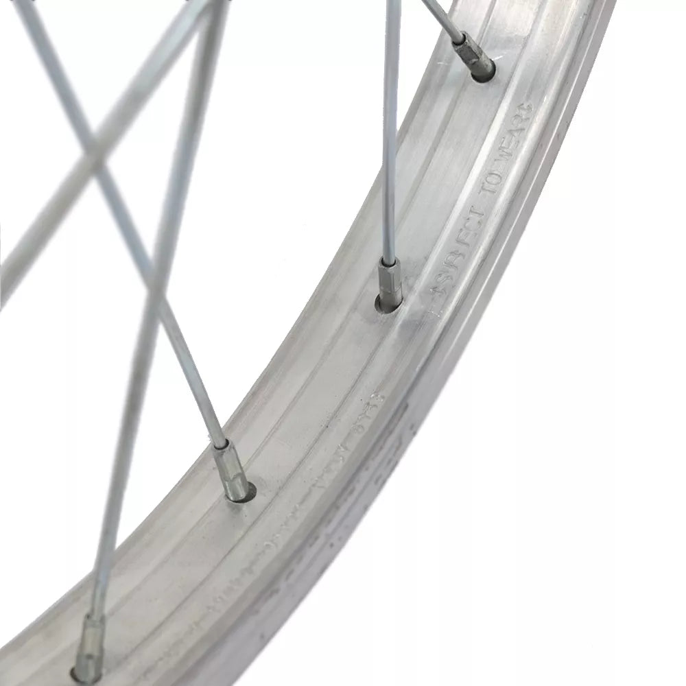 Priekinis ratas 16" // 20H, V-Brake, veržlė, viengubas, aliuminis, sidabrinis