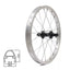 Priekinis ratas 16" // 20H, V-Brake, veržlė, viengubas, aliuminis, sidabrinis