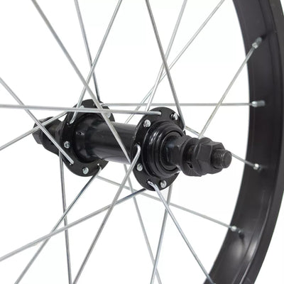 Priekinis ratas 16" // 20H, V-Brake, veržlė, viengubas, aliuminis, juodas matinis