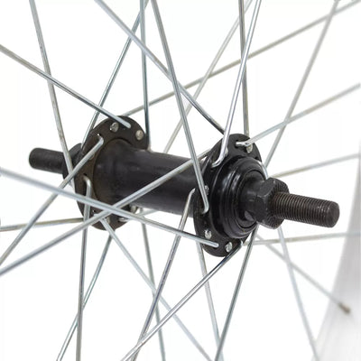 Priekinis ratas 20" // V-Brake, 28H, veržlė, viengubas, aliuminis, sidabrinis