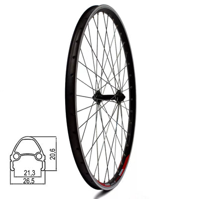 Priekinis ratas 26" v-brake, 36H, QR, dvigubas, kniedytas