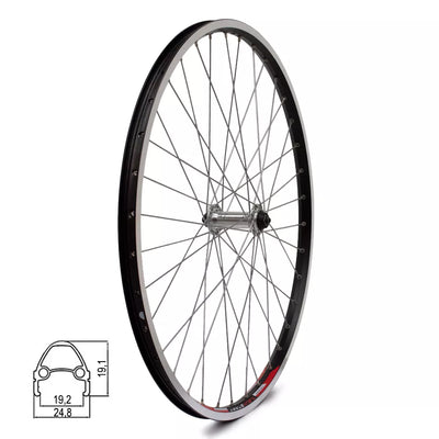 Priekinis ratas 26" v-brake, 36H, QR, dvigubas, kniedytas