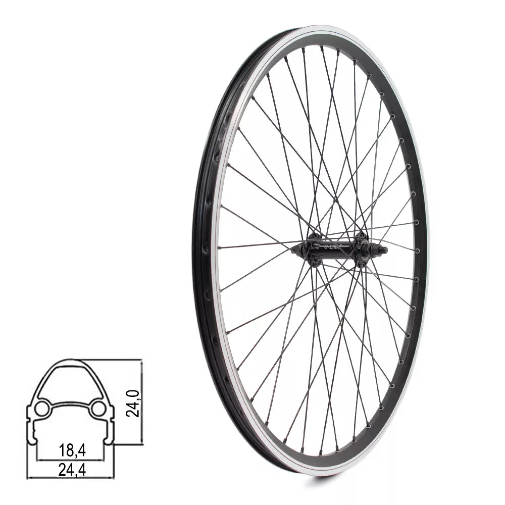 Priekinis ratas 26" // V-Brake, 36H, veržlė, dvigubas, kniedytas, aliuminis