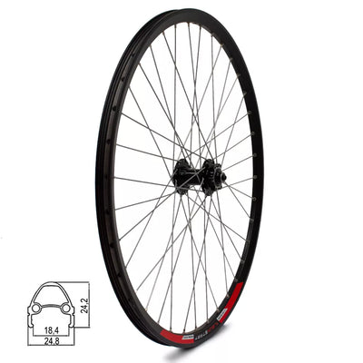 Priekinis ratas 27.5" d-brake 6B, 36H, QR, kniedytas, dvigubas