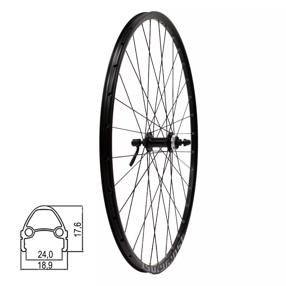 Priekinis ratas 28" Rodi Ghost d-brake CL, 32H, QR, dvigubas, kniedytas, aliuminis