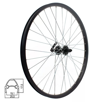 Priekinis ratas J19SB 24" d-brake CL, 32H, QR, kniedytas, dvigubas