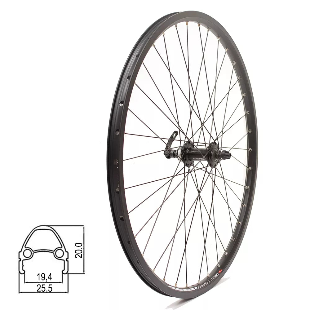 Priekinis ratas J19SB 26" d-brake CL, 36H, QR, kniedytas, dvigubas