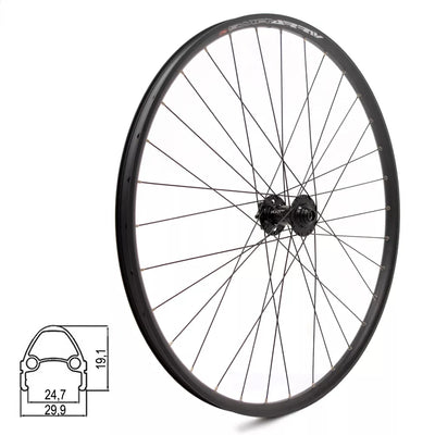 Priekinis ratas J25DH 29" // diskiniams 6-varžtų stabdžiams, 32H, Thru Axle, kniedytas, aliuminis