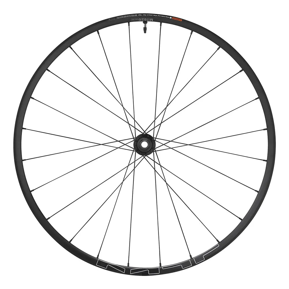 Priekinis ratas Shimano WH-MT620 Tubeless 29" // diskiniai CL, 24H, Thru-Axle 15x110, dvigubas, bekamerinis