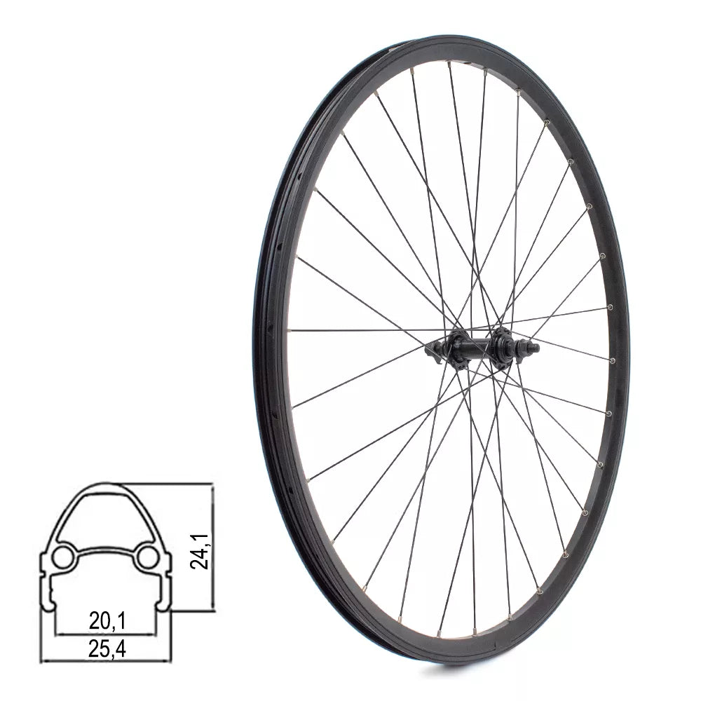 Priekinis ratas ZLA-019 28/29" // V-Brake, 28H, veržlės, dvigubas, kniedytas, aliuminis