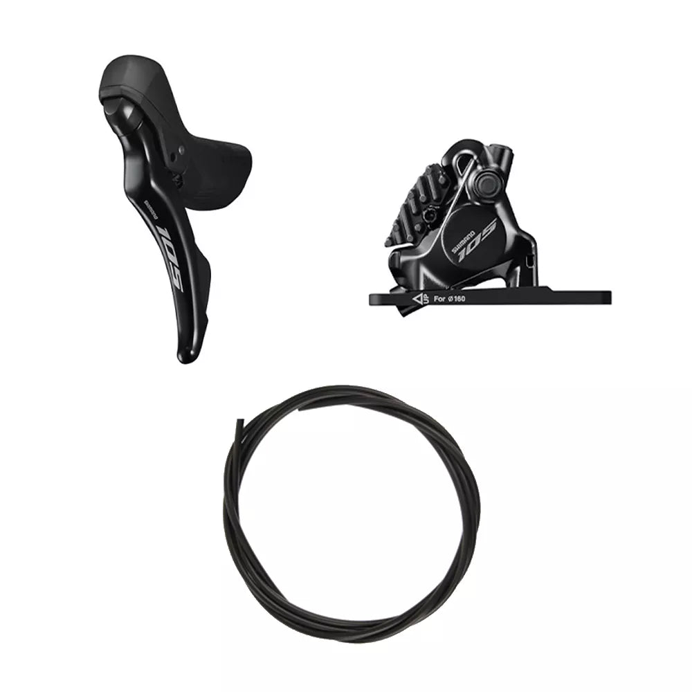 Pavarų/stabdžių rankenėlės Shimano 105 ST-R7120 2-speed ir stabdžių suporto Shimano 105 BR-R7170 Flat Mount komplektas // Priekinė pusė