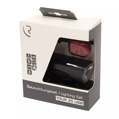 Žibintų komplektas RFR Light Set TOUR 25 LUX // Micro-USB
