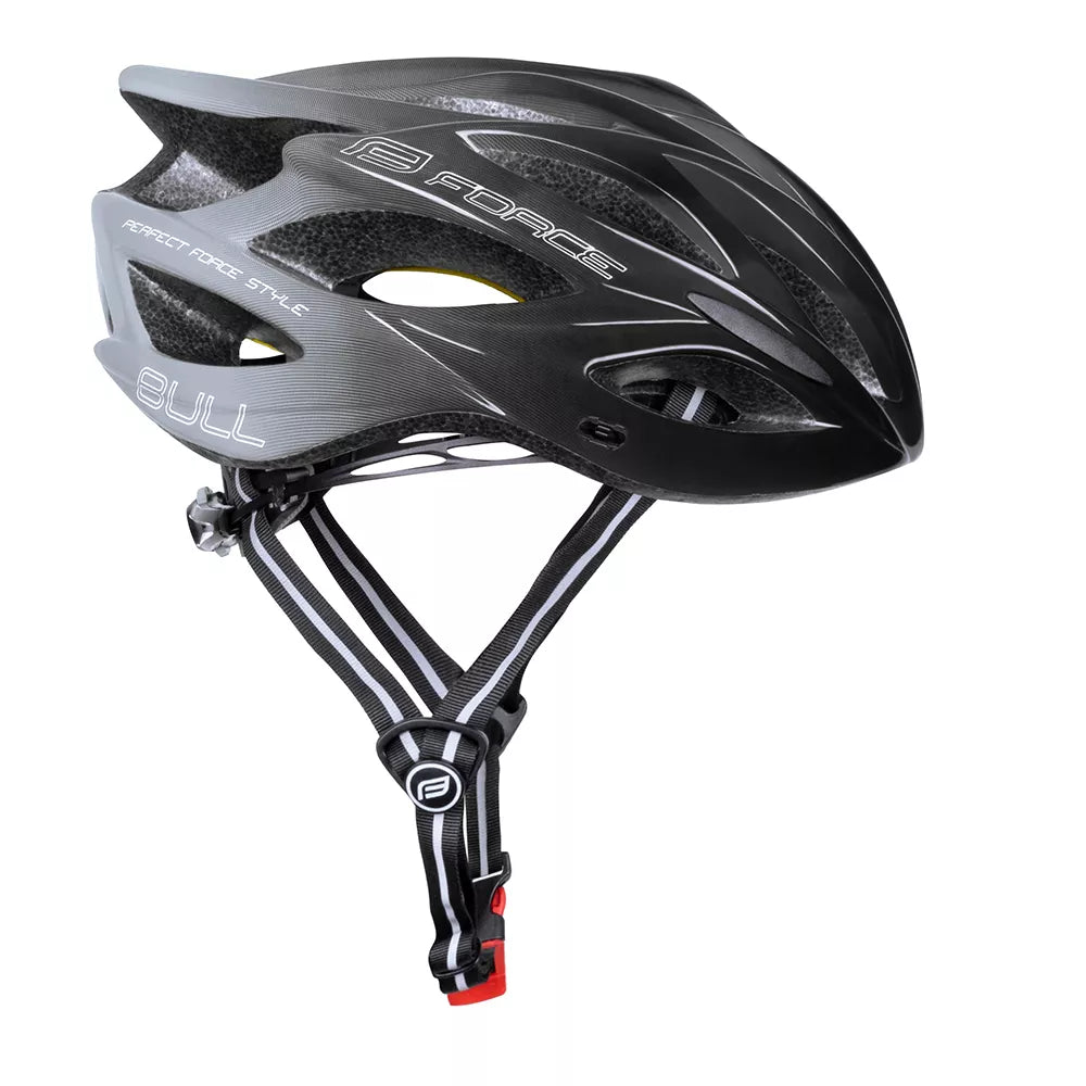 Šalmas FORCE BULL HUE MIPS // dydis S-M (55-58 cm) (pilka/juoda)