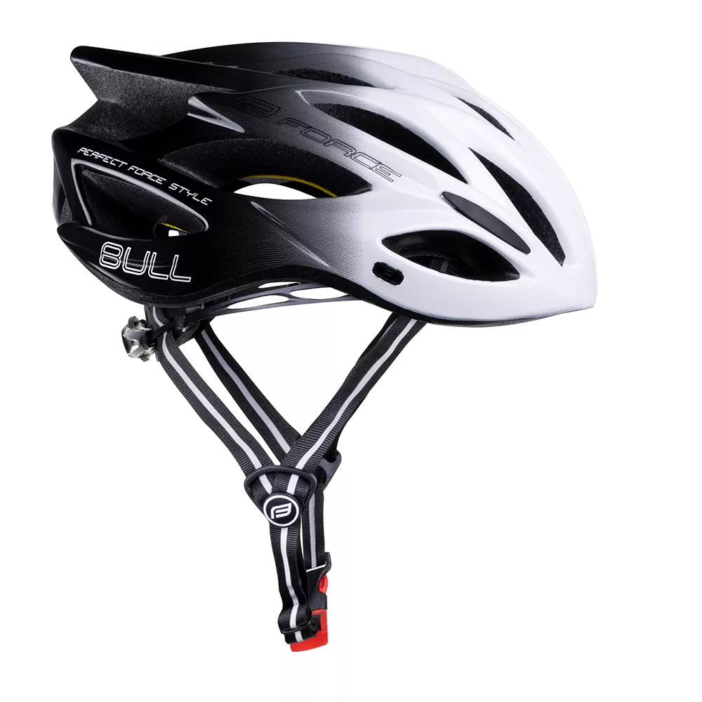 Šalmas FORCE BULL HUE MIPS // dydis S-M (55-58 cm) (balta/juoda)