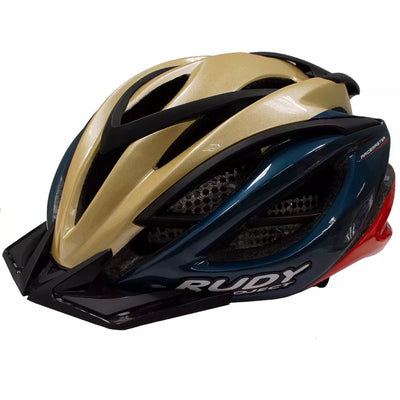 Šalmas RUDY PROJECT Racemaster // dydis: XS (51-55 cm) (auksinė/mėlyna/raudona)