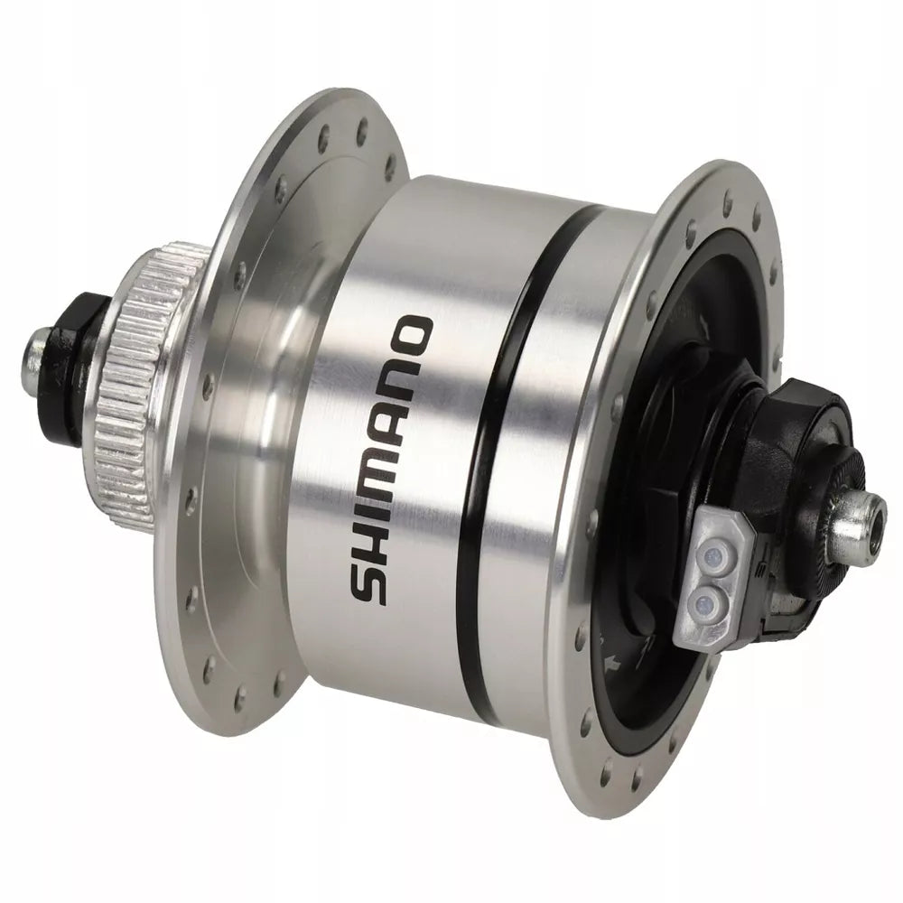 Stebulė su integruota dinama Shimano DH-3D72 // 6V - 3W // 32H, diskiniams CL, greitveržlė