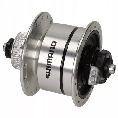 Stebulė su integruota dinama Shimano DH-3D72 // 6V - 3W // 32H, diskiniams CL, greitveržlė