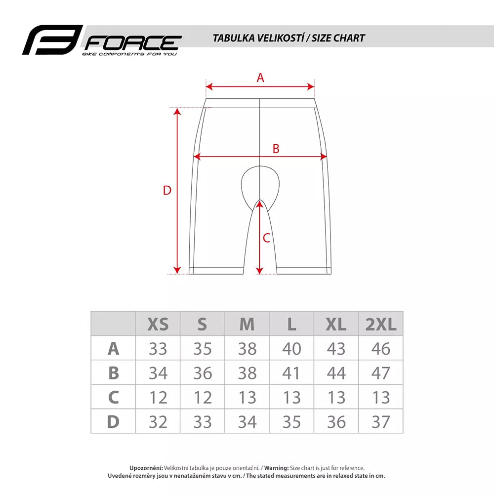 Vidiniai šortai FORCE MTB Support // dydis M (juodi)