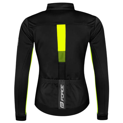 Striukė FORCE Frost Softshell Lady // neperpučiama, vandeniui atspari, dydis: M, -5°C iki + 5°C (juoda/fluorescencinė)