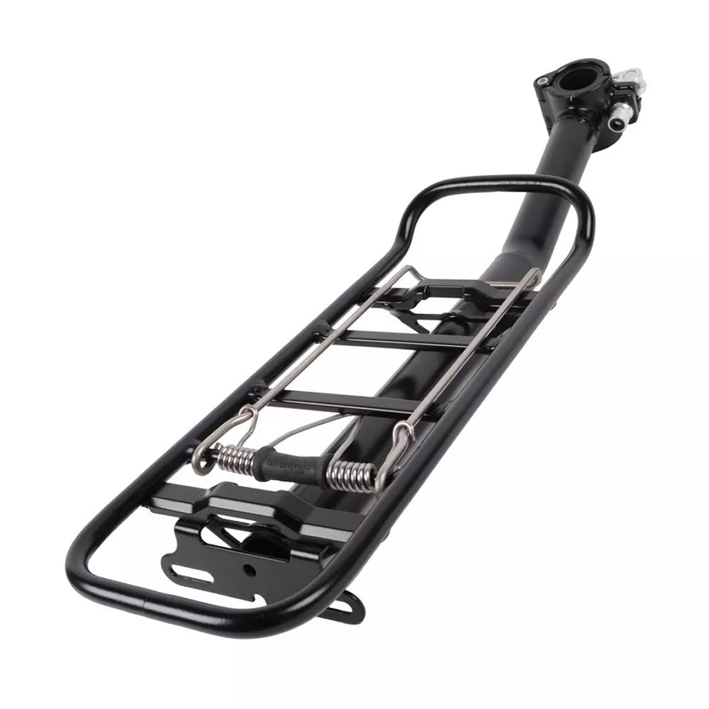 Bagažinė ant balnelio stovo AtranVelo TOUR 365 BS SEATPOST // tinka 25-36 mm stovams, aliuminis, AVS sistema (juoda)