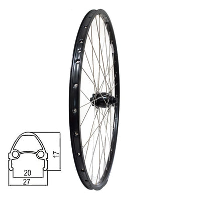 Priekinis ratas 28" YAK3SIX, dinama 6V 3W, d-brake 6B, 32H, Thru Axle