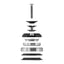 Vairo kolonėlė FORCE TAPER 1 1/8"-1 1/2" integruota 44 mm (aliuminė, juoda)