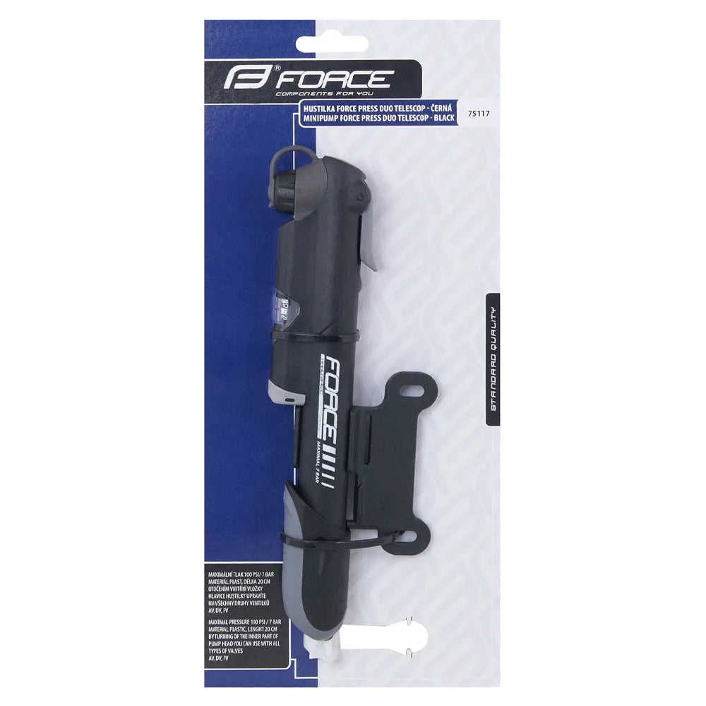 Pompa FORCE Mano, 7 bar, 20cm (juoda)