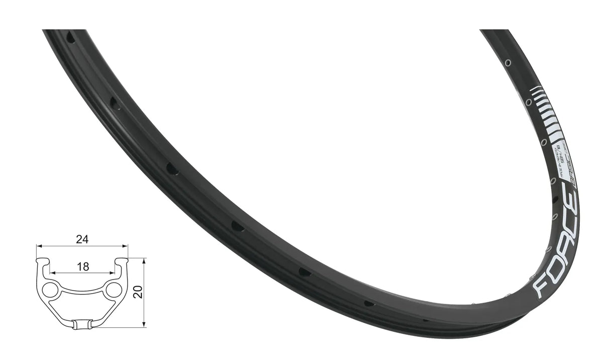 Ratlankis FORCE Basic 27,5" (584x18), d-brake, 36H (juodas)