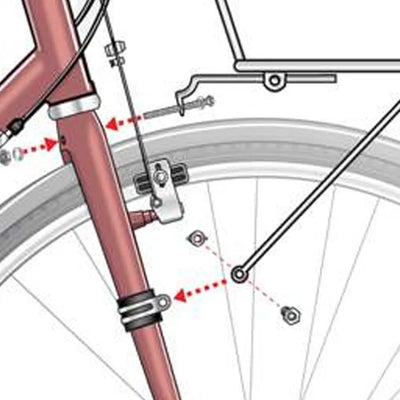 Adapteris ant dviračio rėmo varžtui prisukti 20mm