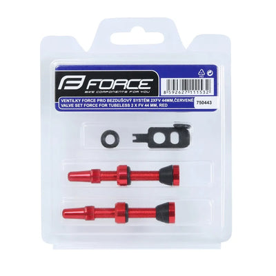 Ventiliai FORCE bekamerinėms padangoms 2xFV 44mm (raudoni)