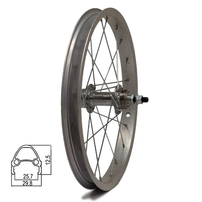 Galinis ratas 16" v-brake, 20H, užsukamas. žv. blok., veržlė