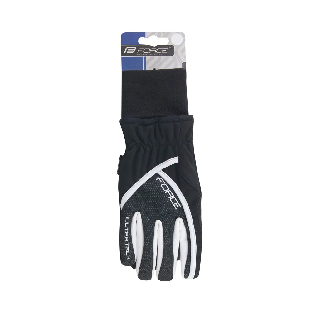 Pirštinės FORCE Ultra Tech žieminės (juoda/balta) XXL (0 °C iki +5 °C)