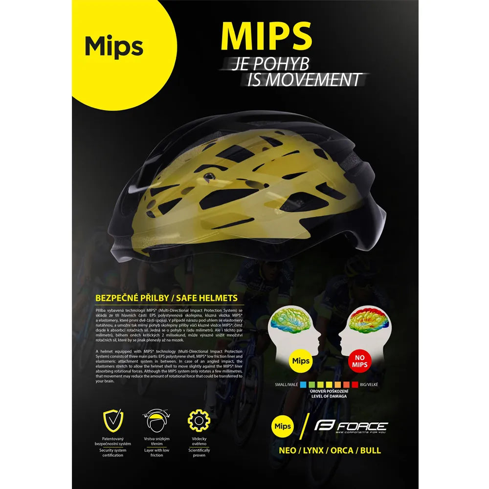 Šalmas FORCE NEO MIPS, S-M, 55-59cm (juoda)