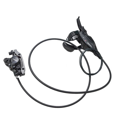 Hidraulinių stabdžių komplektas  2 pav,, ST-EF505+BR-MT200, su 160mm adapteriu ir 1000mm žarnele
