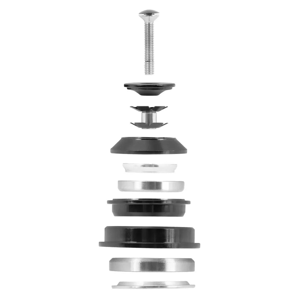Vairo kolonėlė FORCE TAPER 1 1/8"-1 1/2" pusiau integruota 55 mm (aliuminė, juoda)