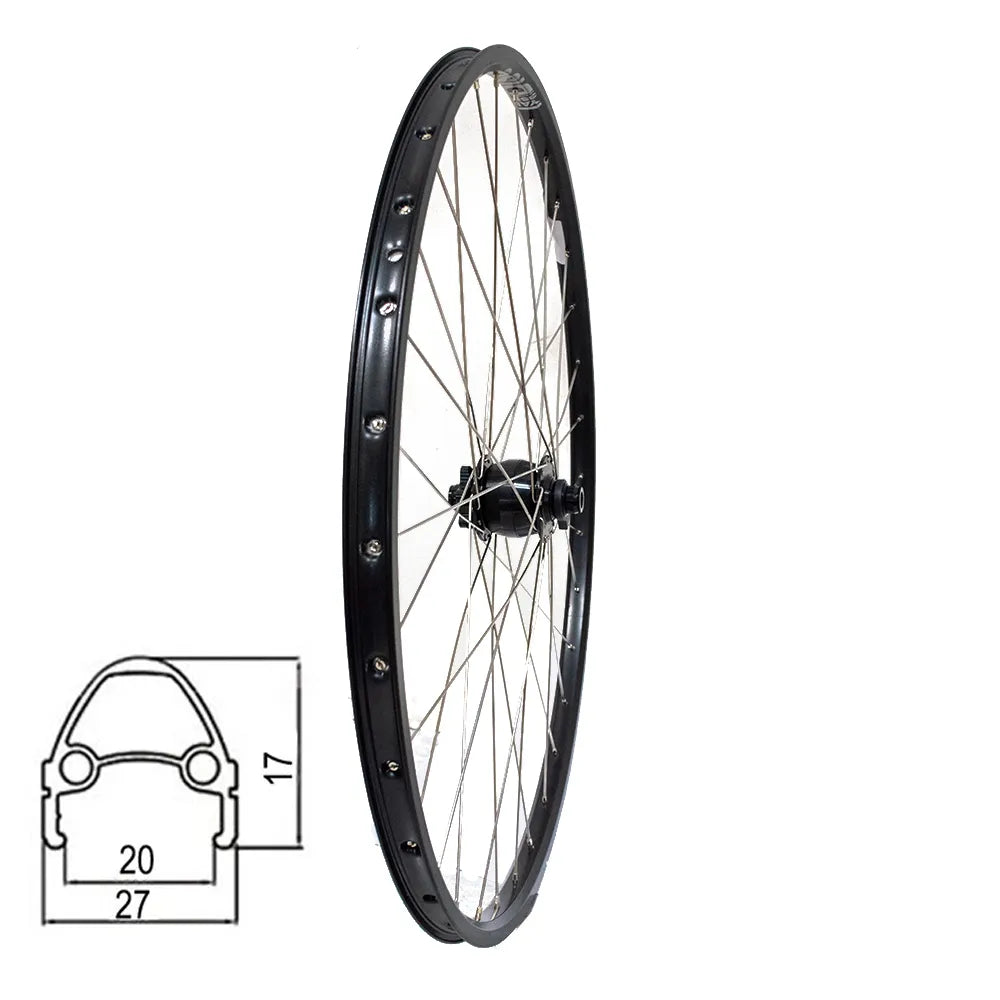 Priekinis ratas 28" YAK3SIX, dinama 6V 3W, d-brake 6B, 32H, Thru Axle