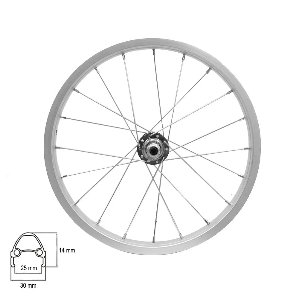Priekinis ratas 16" v-brake, 20H, veržlė