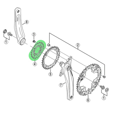 Priekinio bloko žvaigždė Shimano FC-M431-8 26T 9sp (juoda)