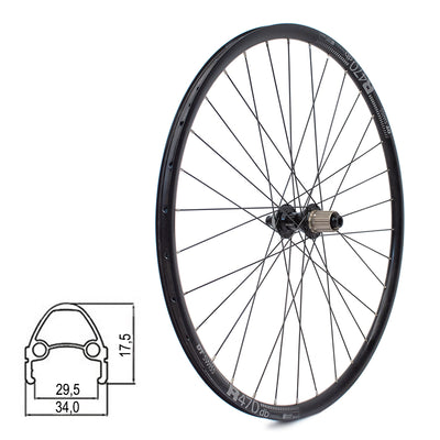 Galinis ratas DT SWISS R470db 28/29" // diskiniams Center-Lock, 32H, kasetė, Thru-Axle, be kniedžių, aliuminis