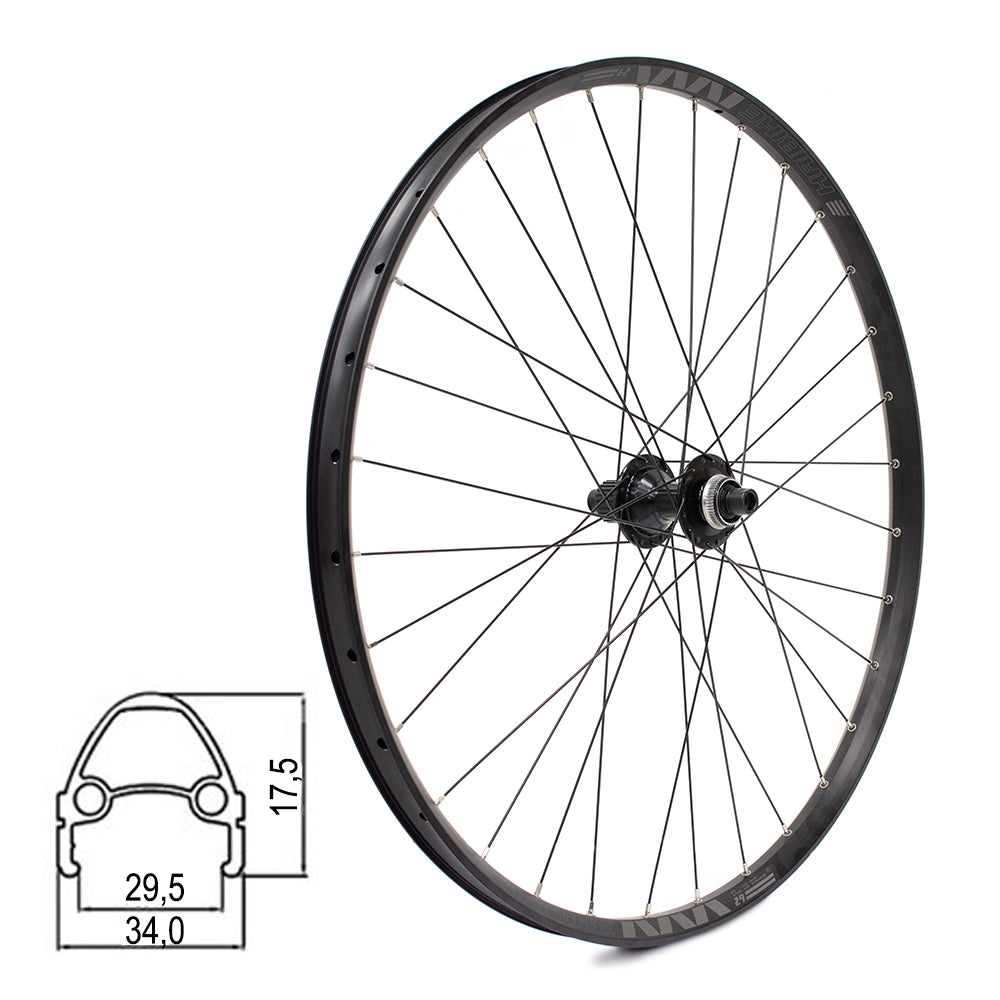 Galinis ratas HAIBIKE RODI TRYP30 Tubeless Ready 29" // diskiniai CL, 32H, kasetė, Thru-Axle, Shimano Thru Boost MT510 12 pav., aliuminis