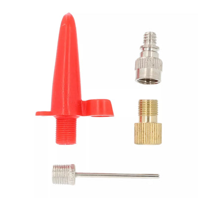 Pompos adapterių rinkinys Fischer // 4 dalių: FV-DV, DV-FV, adata kamuoliams, oro čiužiniams