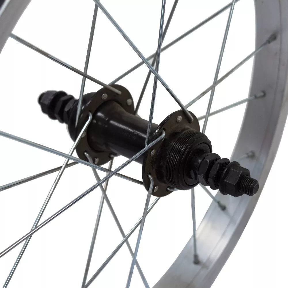 Galinis ratas 16" // 20H // V-brake, užsuk. žvaigždžių blokas, aliuminis (sidabrinis)