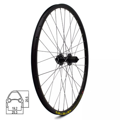 Galinis ratas 27,5" d-brake 6B, 32H, kasetė, QR