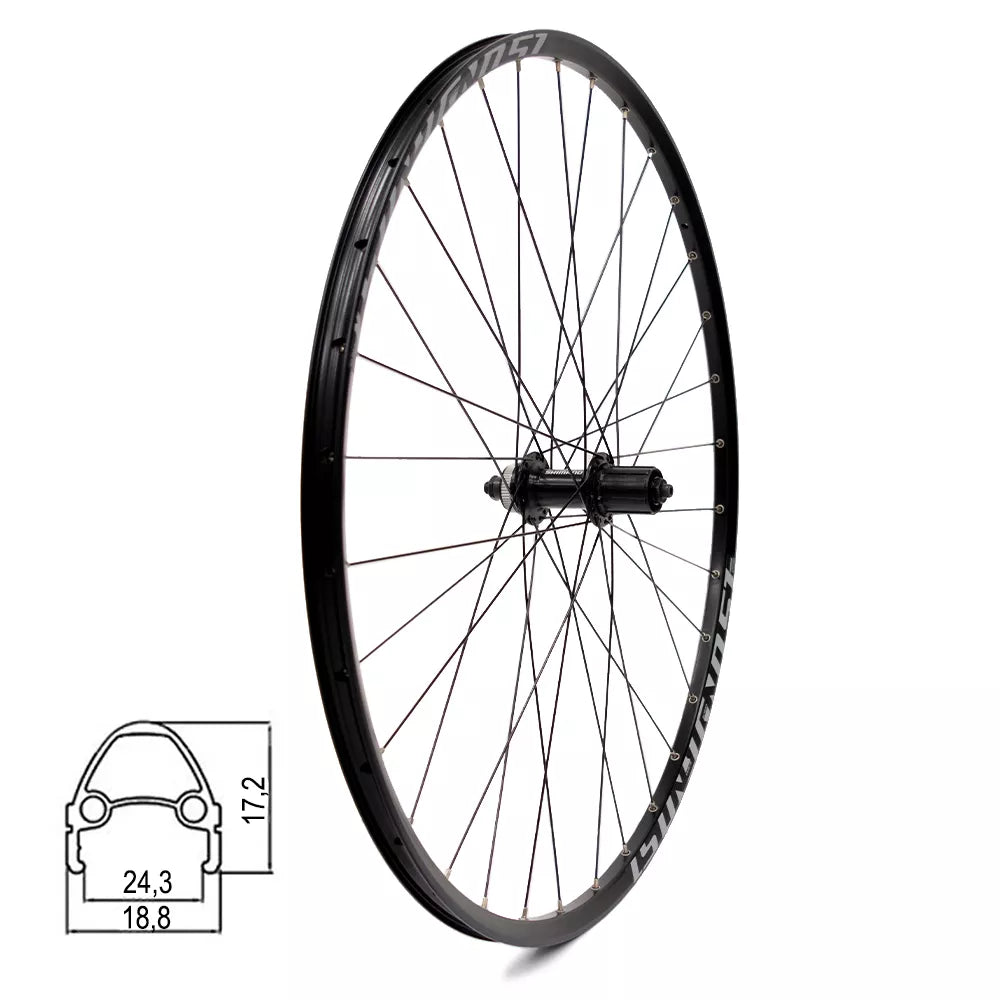 Galinis ratas 28" Rodi Ghost d-brake CL, 32H, kasetė, QR
