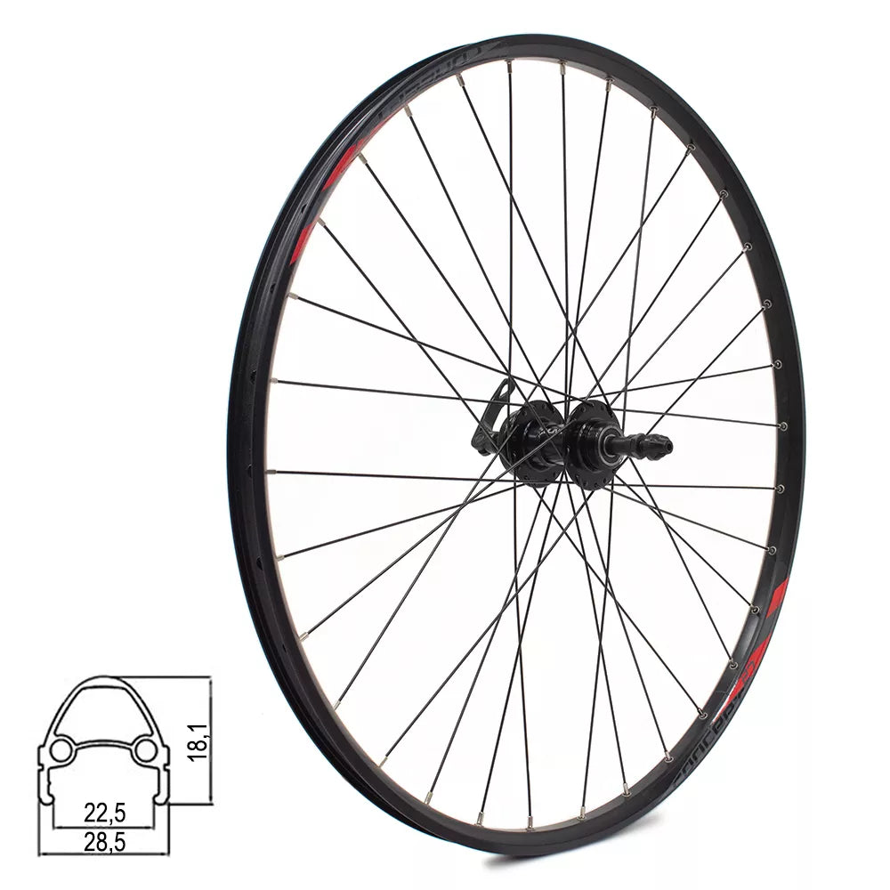 Galinis ratas Concept 27,5" // diskiniams 6 varžtų, 32H, užsukamas žvaigždžių blokas, greitveržlė, aliuminis