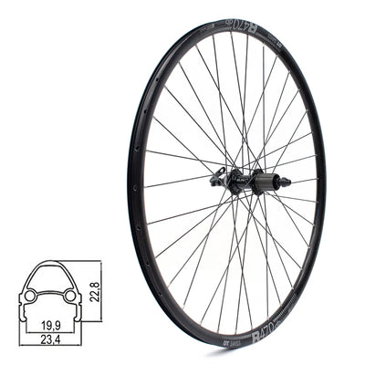 Galinis ratas DT SWISS R470db 28/29" // diskiniams Center-Lock, 32H, kasetė, greitveržlė - QR, be kniedžių, aliuminis